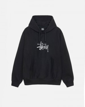 Hanorac cu Gluga Stussy Basic Applique Negrii | 41829-NKLA