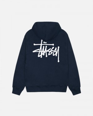 Hanorac cu Gluga Stussy Basic Bleumarin | 98516-XGSU