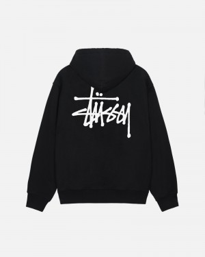 Hanorac cu Gluga Stussy Basic Negrii | 37086-WRYZ