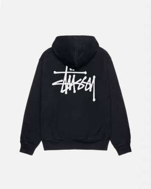 Hanorac cu Gluga Stussy Basic Pigment Dyed Negrii | 03781-EPDN