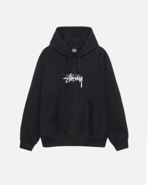 Hanorac cu Gluga Stussy Stock Logo Applique Negrii | 98317-PHEM