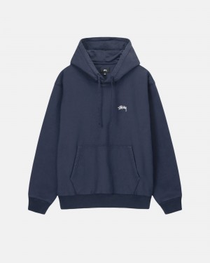 Hanorac cu Gluga Stussy Stock Logo Bleumarin | 98023-WPUA