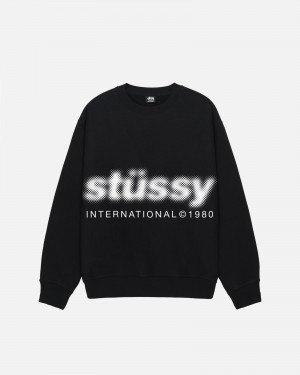 Hanorace Stussy Blur Crew Negrii | 10452-QJEZ