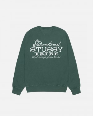 Hanorace Stussy Ist Crew Pigment Dyed Verzi | 26059-YOBD