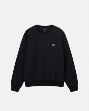 Hanorace Stussy Stock Logo Crew Negrii | 42189-PDQE