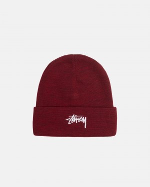 Palarie Stussy Cuff Beanie Stock Rosii | 56129-GBIZ