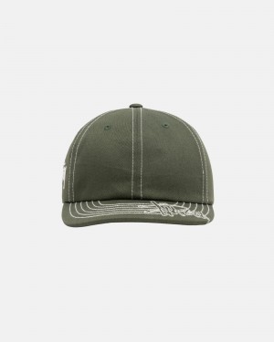 Palarie Stussy Low Pro Basic Stitch Strapback Masline Verzi | 02615-YLBE