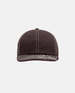 Palarie Stussy Low Pro Basic Stitch Strapback Maro | 26540-QHWY