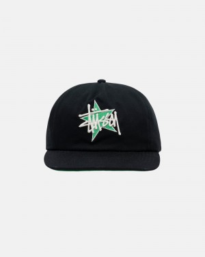 Palarie Stussy Mid-High-Depth Basic Star Strapback Negrii | 34879-EGHT