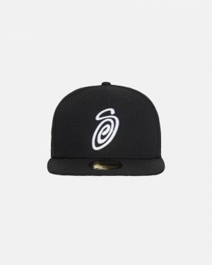 Palarie Stussy New Era 59fifty Curly S Negrii | 52603-GTIM