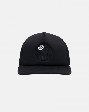 Palarie Stussy Trucker 8 Ball Snapback Negrii | 74308-AXHQ