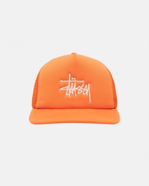 Palarie Stussy Trucker Big Basic Snapback Portocalii | 41568-CBMU