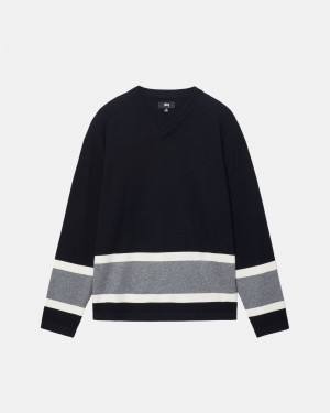 Pulovere Stussy Hockey Negrii | 30176-CXLR