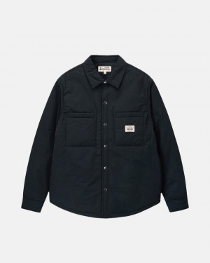 Shirts Stussy Căptușită Tech Over Negrii | 18256-UBXJ