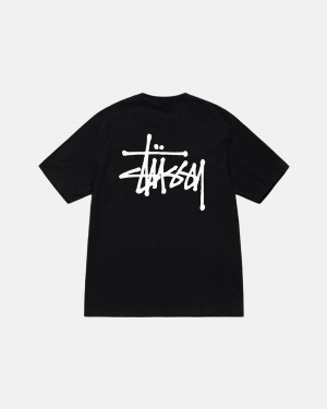 Tricouri Stussy Basic Negrii | 15480-TGDA