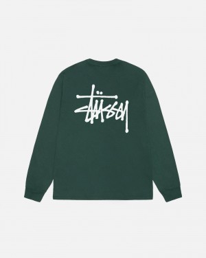 Tricouri Stussy Basic Pigment Dyed Verzi | 95834-PMRQ