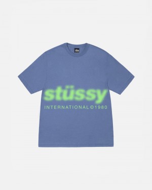 Tricouri Stussy Blur Albastri | 79356-VWTI