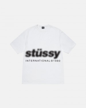 Tricouri Stussy Blur Albi | 07864-ERGK