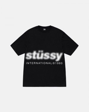 Tricouri Stussy Blur Negrii | 80136-YWCQ