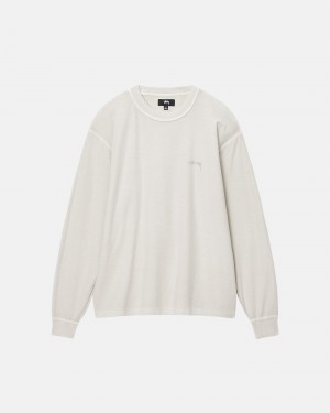 Tricouri Stussy Lazy Ls Bej | 98215-FSAP