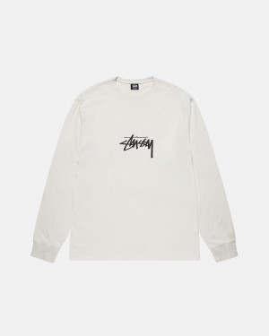 Tricouri Stussy Small Stock Ls Pigment Dyed Bej | 58196-HRDG