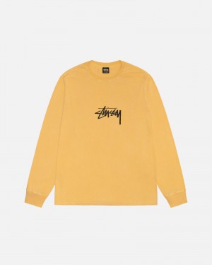 Tricouri Stussy Small Stock Ls Pigment Dyed Portocalii | 30194-CJGI