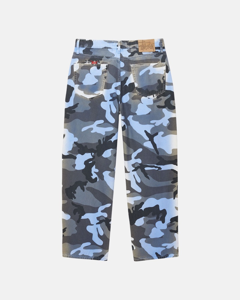 Blugi Stussy Big Ol' Spray Dye Panza Albastri Camuflaj | 31742-AZEQ