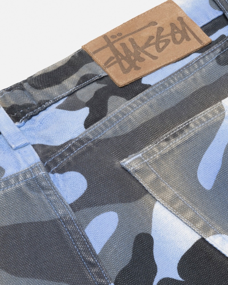 Blugi Stussy Big Ol' Spray Dye Panza Albastri Camuflaj | 31742-AZEQ