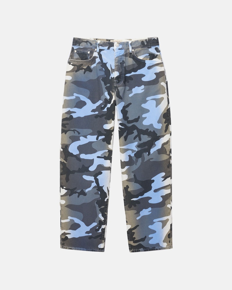 Blugi Stussy Big Ol\' Spray Dye Panza Albastri Camuflaj | 31742-AZEQ