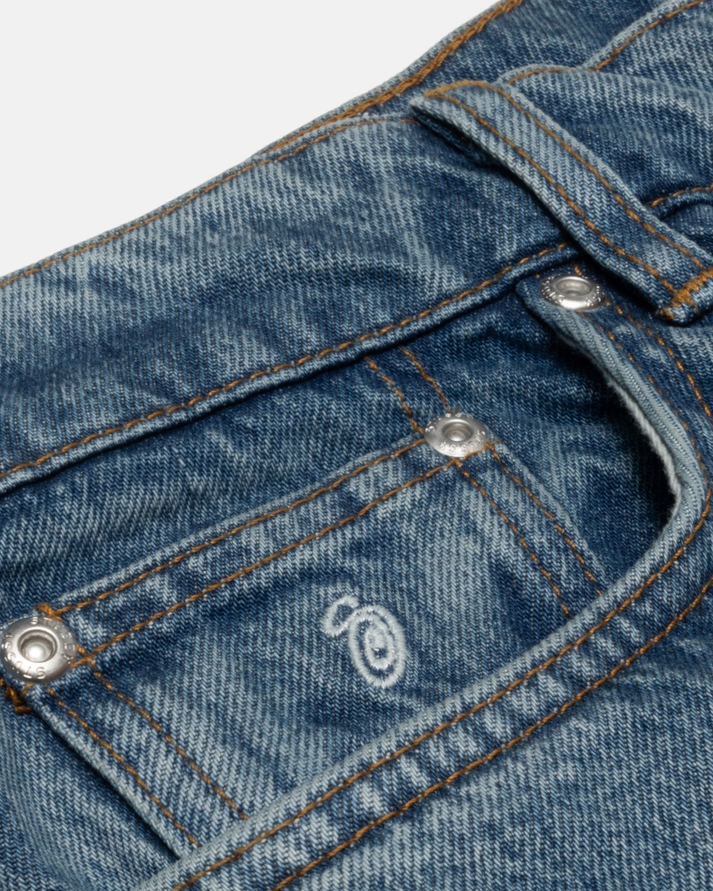 Blugi Stussy Clasici Denim Albastri | 45803-AHZN