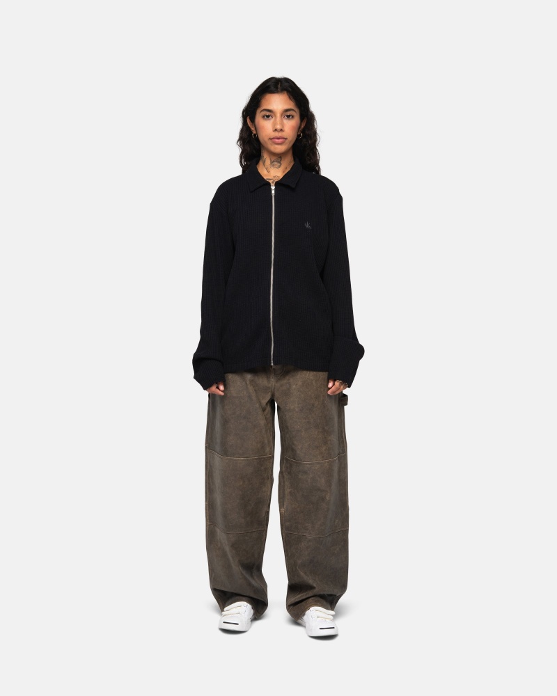 Geaca Stussy Big Thermal Zip Negrii | 16847-KTXF