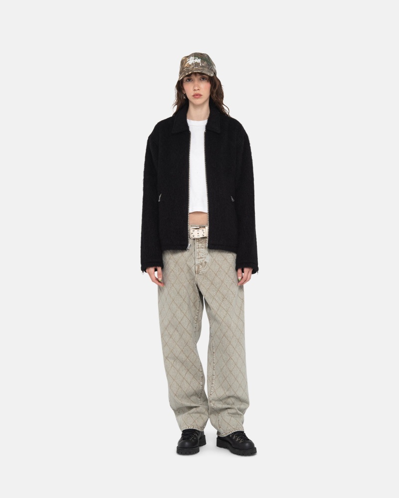 Geaca Stussy Mohair Club Negrii | 67254-GHIB