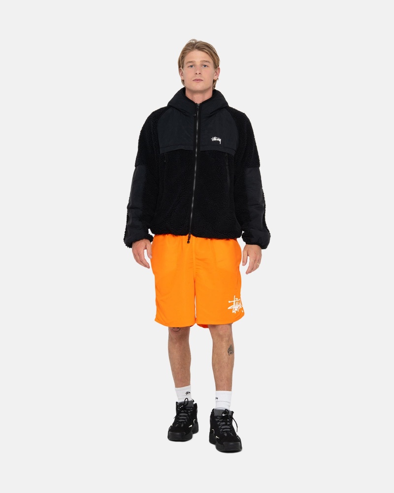 Geaca Stussy Sherpa Paneled Cu Glugă Negrii | 54731-XCZF