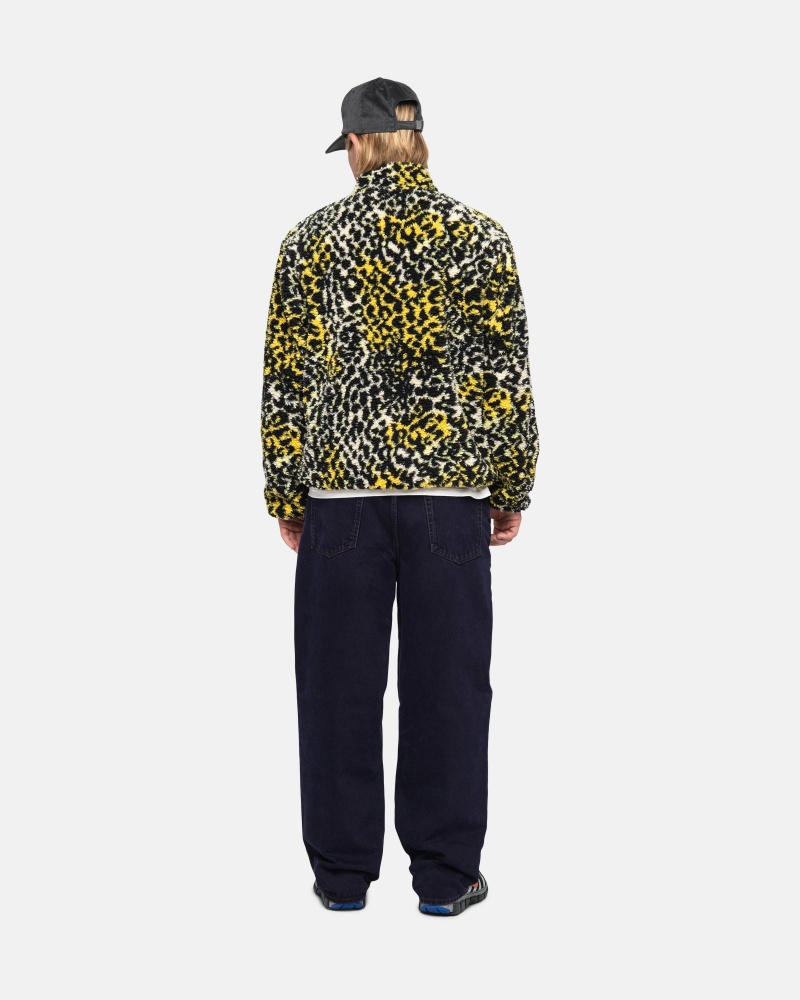 Geaca Stussy Sherpa Reversible Galbeni Leopard | 81539-XADR