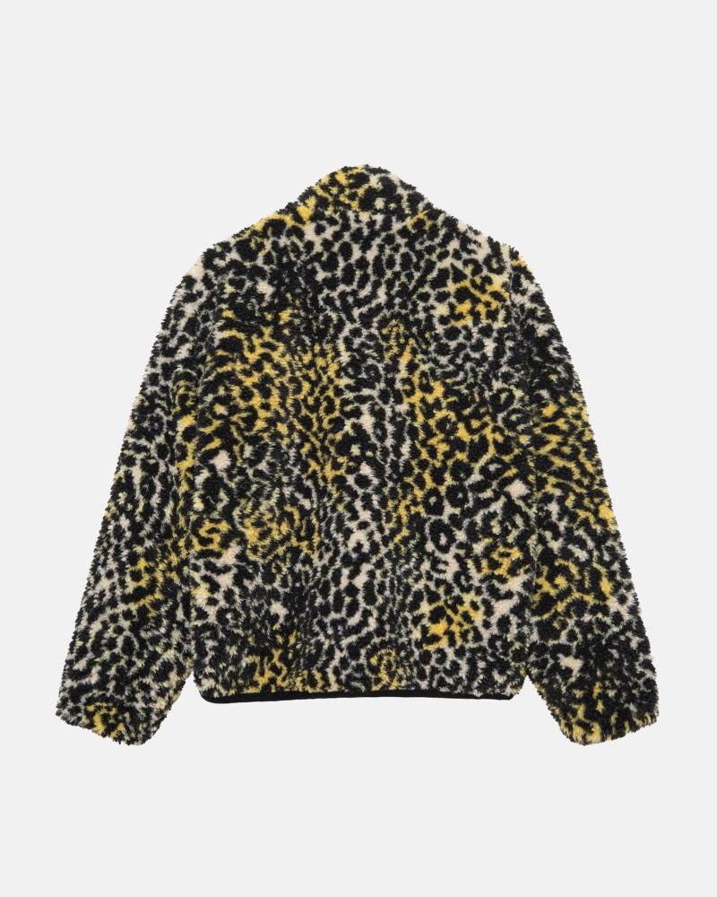 Geaca Stussy Sherpa Reversible Galbeni Leopard | 81539-XADR