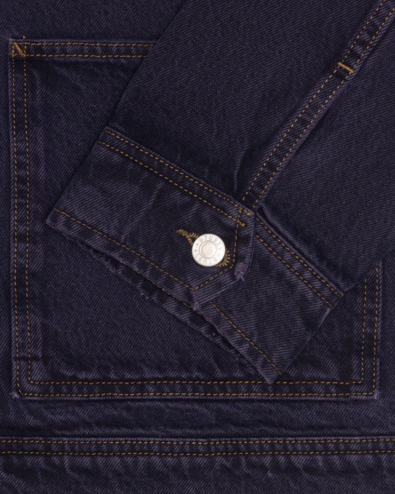 Geaca Stussy Zip Lucru Denim Bleumarin | 48062-QKIX