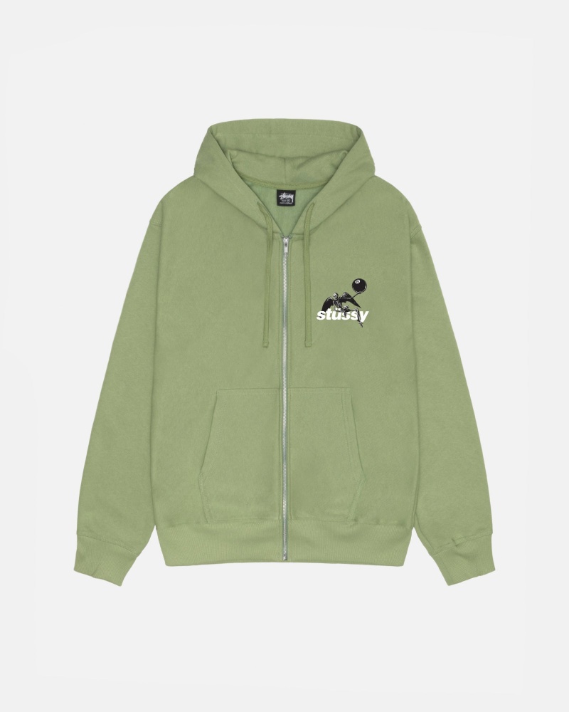 Hanorac cu Gluga Stussy Apocalypse Zip Verzi | 82034-VGPX