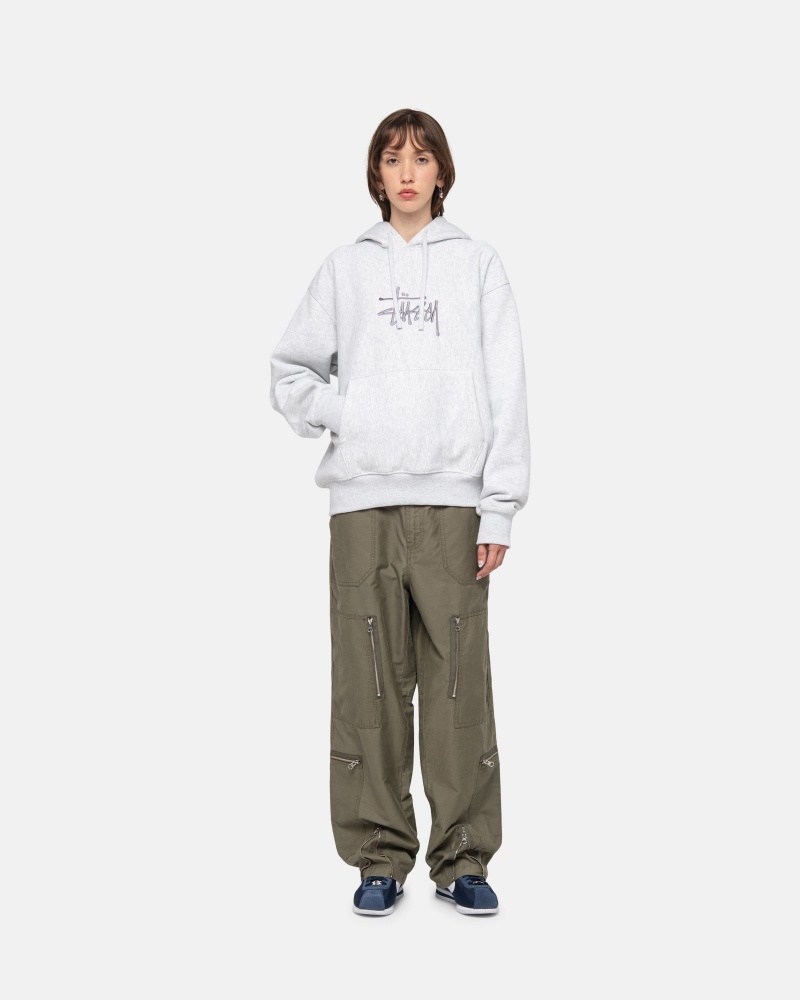 Hanorac cu Gluga Stussy Basic Applique Gri | 36972-EASJ