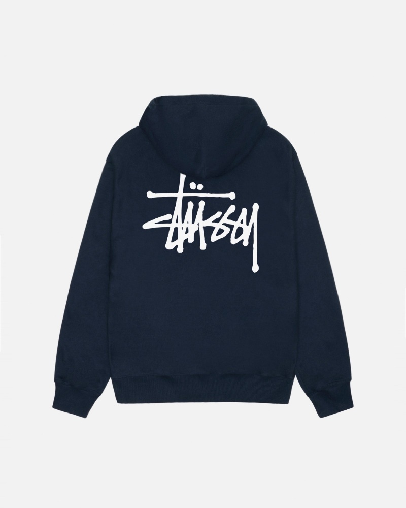 Hanorac cu Gluga Stussy Basic Bleumarin | 98516-XGSU