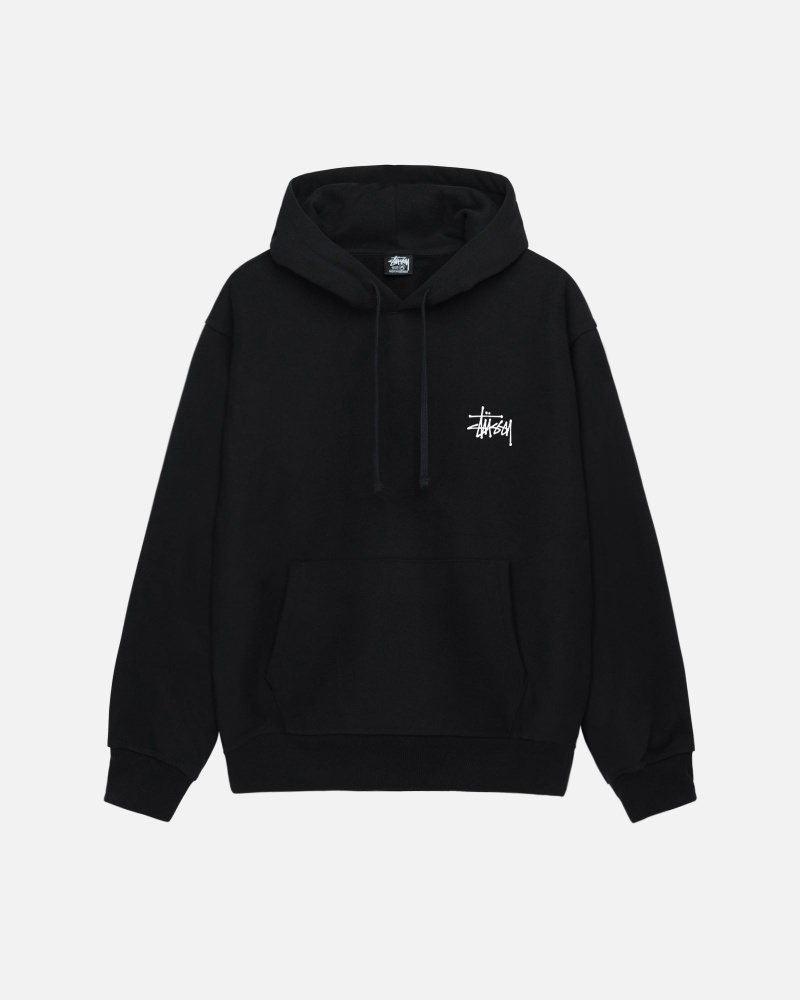 Hanorac cu Gluga Stussy Basic Negrii | 37086-WRYZ