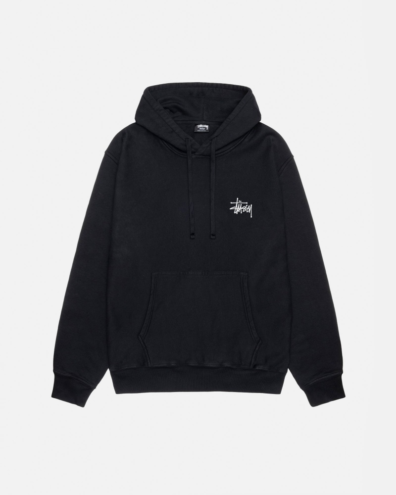 Hanorac cu Gluga Stussy Basic Pigment Dyed Negrii | 03781-EPDN