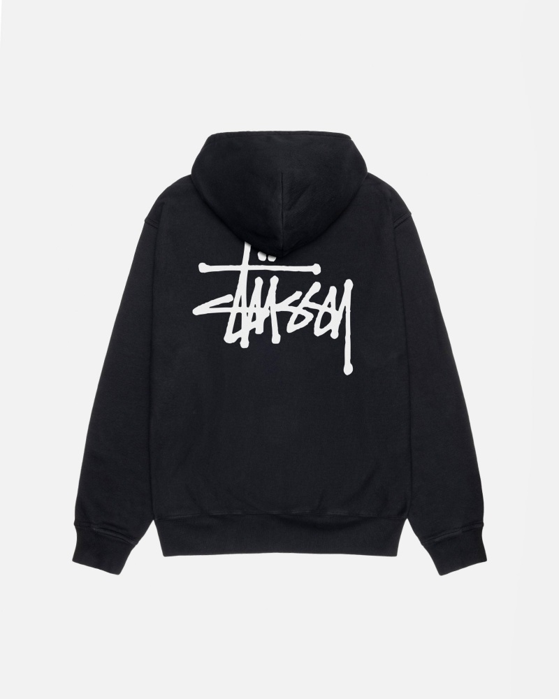 Hanorac cu Gluga Stussy Basic Pigment Dyed Negrii | 03781-EPDN