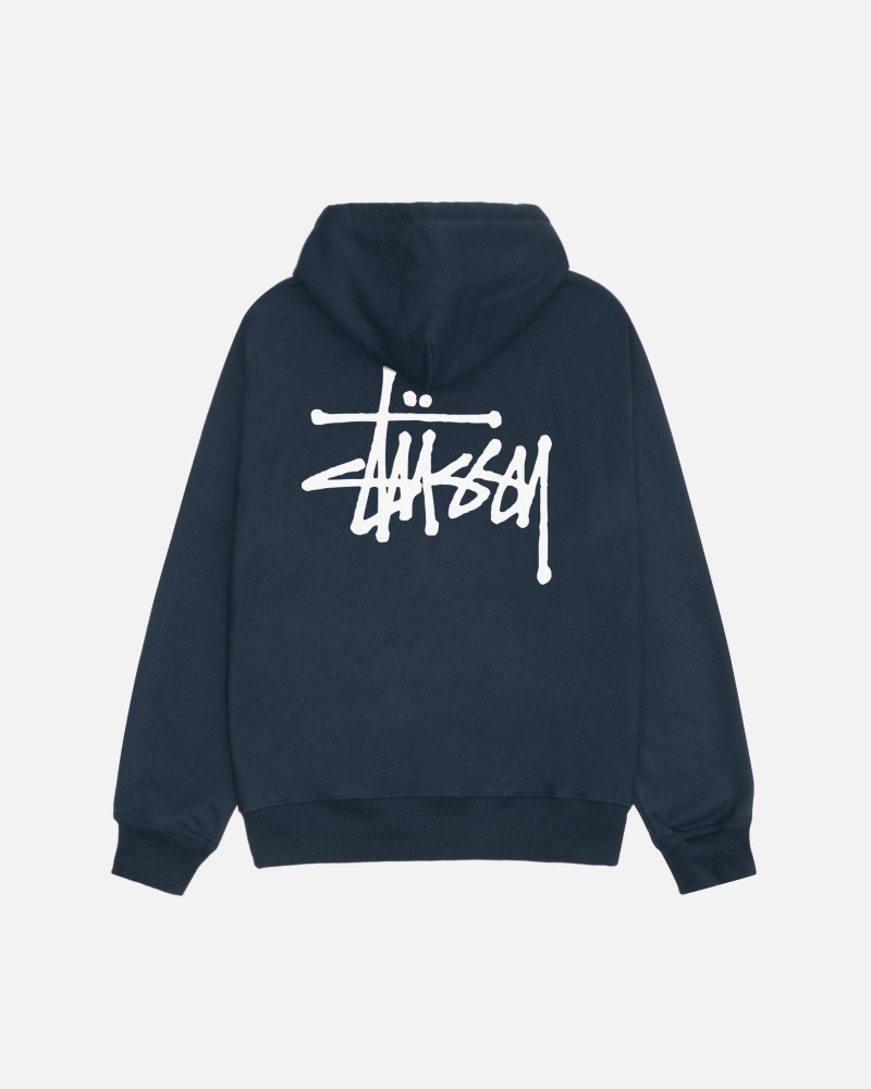 Hanorac cu Gluga Stussy Basic Zip Bleumarin | 20914-ZTVJ