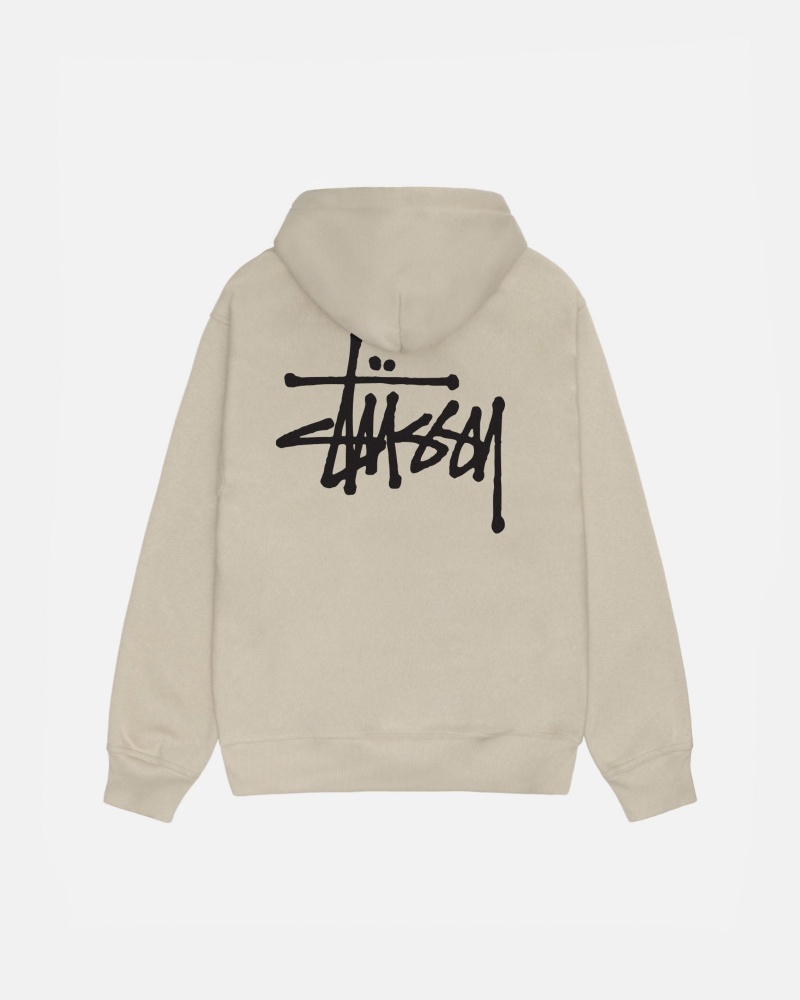 Hanorac cu Gluga Stussy Basic Zip Kaki | 04539-THSY