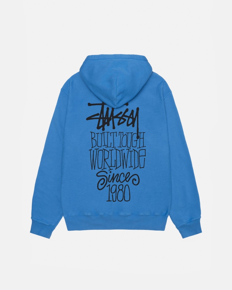 Hanorac cu Gluga Stussy Built Tough Albastri | 92705-LACH