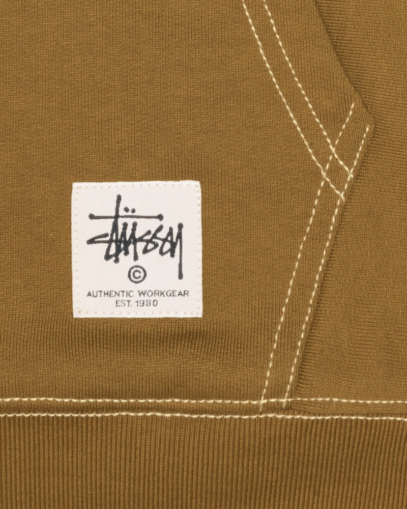 Hanorac cu Gluga Stussy Double Face Label Zip Masline Verzi | 86243-FARM