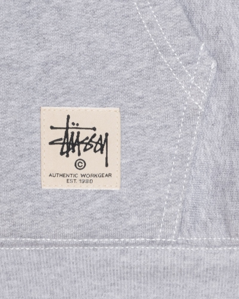 Hanorac cu Gluga Stussy Double Face Label Zip Gri | 24510-UADZ