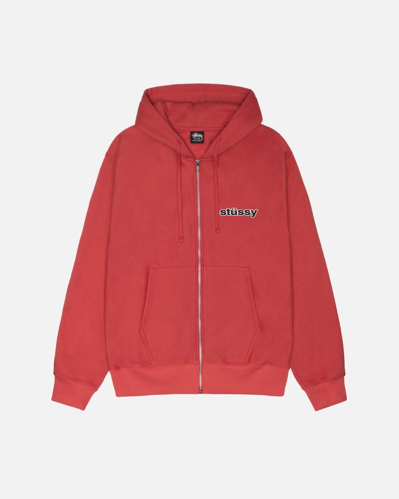 Hanorac cu Gluga Stussy Ss-Link Zip Rosii | 09186-HNYD