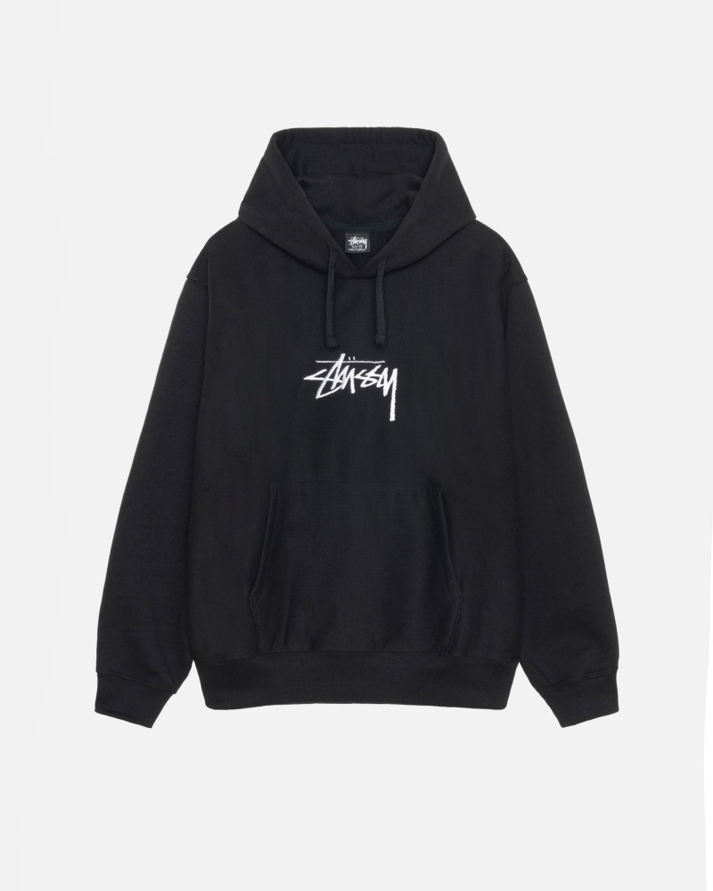 Hanorac cu Gluga Stussy Stock Logo Applique Negrii | 98317-PHEM