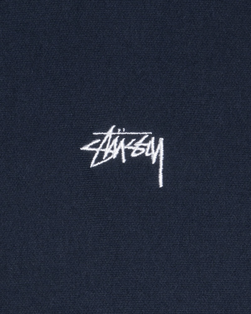 Hanorac cu Gluga Stussy Stock Logo Bleumarin | 98023-WPUA